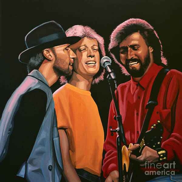 The Bee Gees Poster featuring the painting The Bee Gees by Paul Meijering