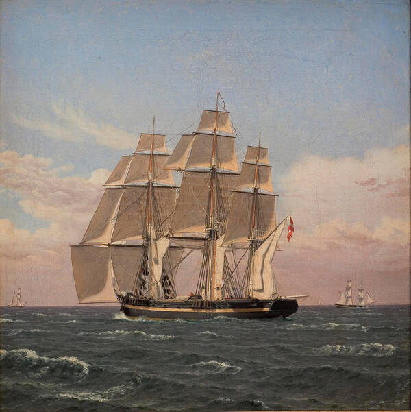 Christoffer Wilhelm Eckersberg Poster featuring the painting The corvette Najaden under sail by Christoffer Wilhelm Eckersberg