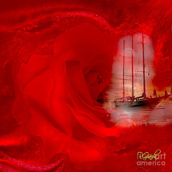 The Dreaming Rose Poster featuring the digital art The dreaming rose - fantasy art by Giada Rossi by Giada Rossi