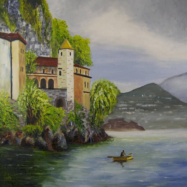 Landscape Poster featuring the painting The Fisherman by Scott Hoke