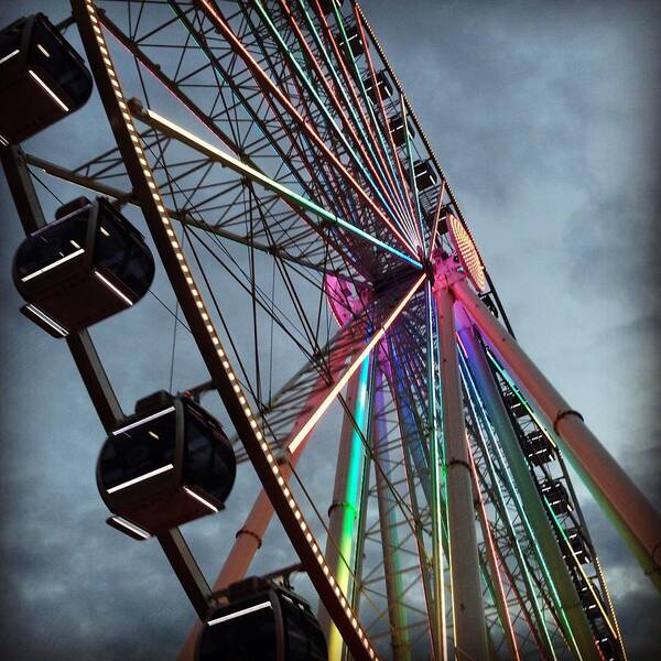 Lights Poster featuring the photograph The Great Wheel of Seattle by Ruth Castaneda