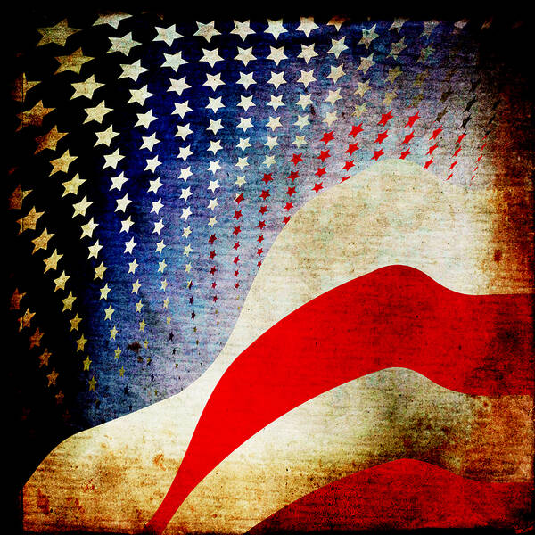 Usa Poster featuring the mixed media The High Flying Flag by Angelina Tamez