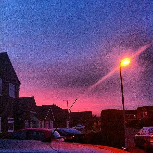 Blue Poster featuring the photograph The Sky Tonight Is So Pretty #pinksky by Megan Shuttlewood