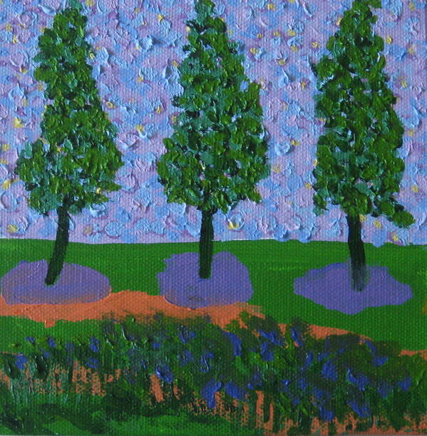 Magical Poster featuring the painting Those Trees I Always See 10 by Edy Ottesen
