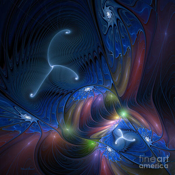 Fractal Poster featuring the digital art Time Of Reflection by Deborah Benoit