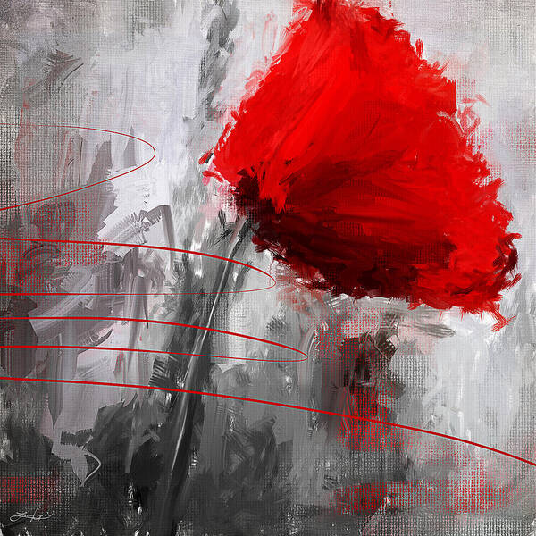 Poppies Poster featuring the digital art Tint Of Red by Lourry Legarde