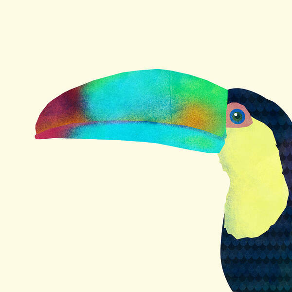 Bird Poster featuring the drawing Toucan by Eric Fan