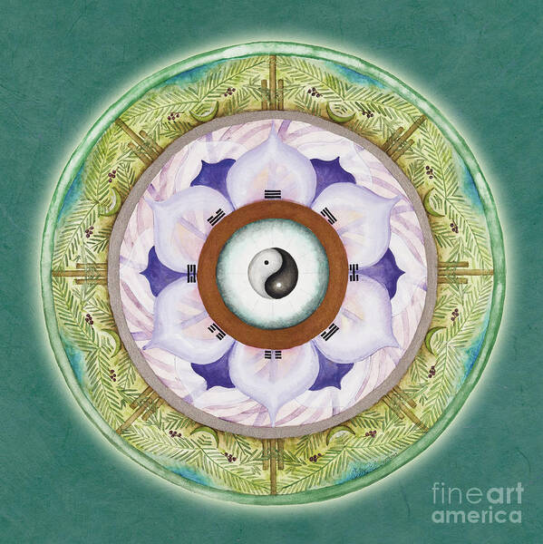 Mandala Art Poster featuring the painting Tranquility Mandala by Jo Thomas Blaine