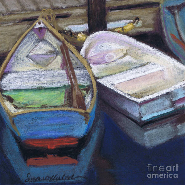 Boats Poster featuring the painting Two Boats Bernard by Susan Herbst