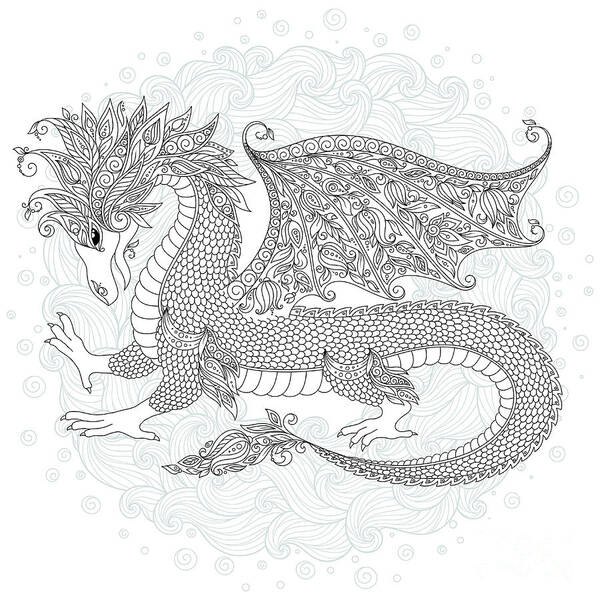 Dragon Poster featuring the digital art Vector Cartoon Dragon Hand Drawn by Photo-nuke