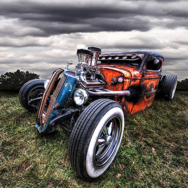 Rat Rod Poster featuring the photograph Vermin's Diner Rat Rod Front by Gill Billington