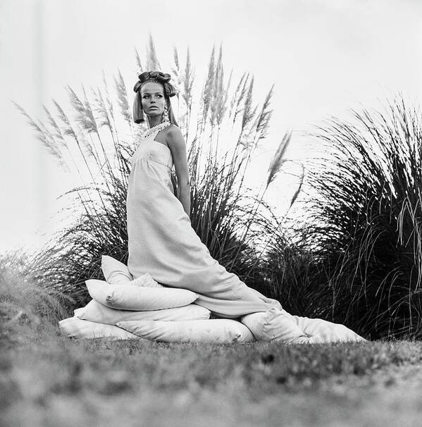 Hawaii Poster featuring the photograph Veruschka Wearing A Castillo Dress by Franco Rubartelli