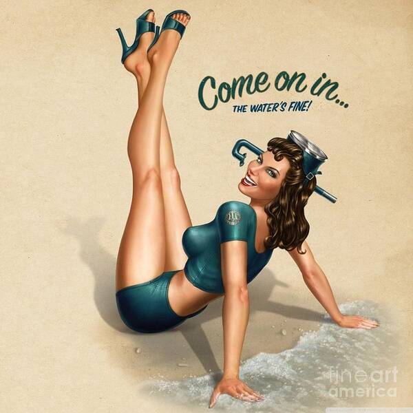 Vintage Poster featuring the photograph Vintage 1940's German Pin Up by Action