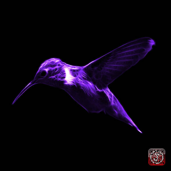 Hummingbird Poster featuring the digital art Violet Hummingbird - 2054 F by James Ahn