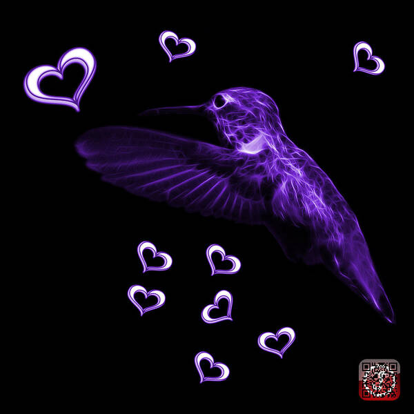 Hummingbird Poster featuring the digital art Violet Hummingbird - 2055 F M by James Ahn