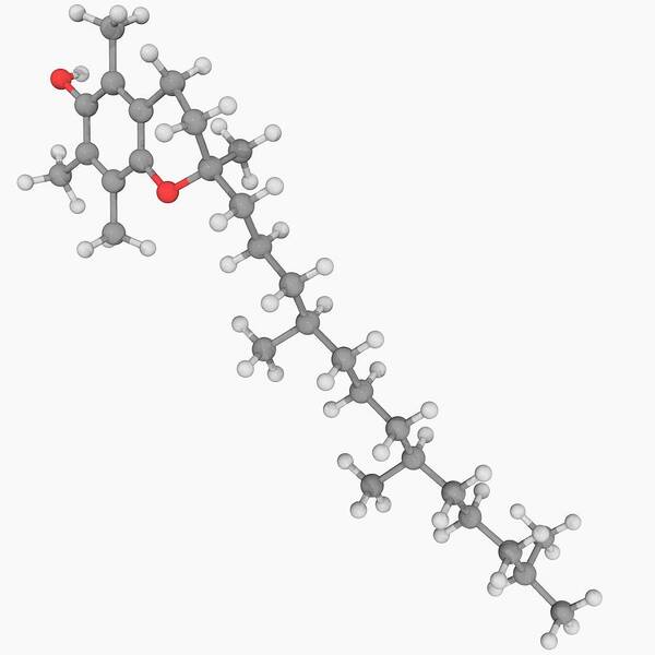 Material Poster featuring the digital art Vitamin E Molecule by Laguna Design