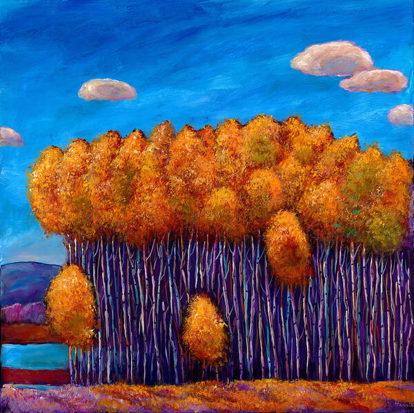 Autumn Aspen Poster featuring the painting Wait and See by Johnathan Harris