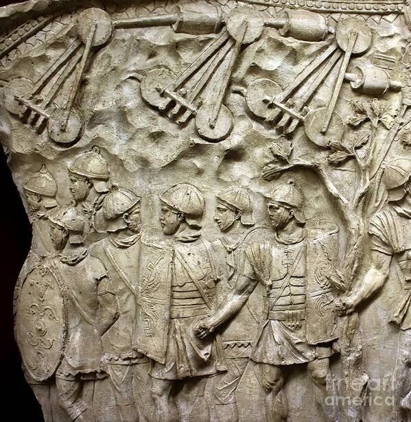 Roman Poster featuring the photograph War Machines On Trajan's Column by Sheila Terry