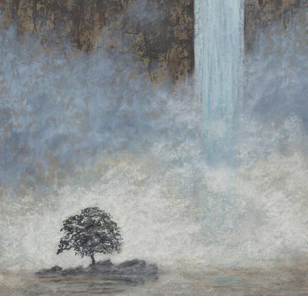 Water Fall Poster featuring the pastel Water Of Life by David Clode