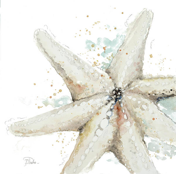 Waterstarfishcoastal Poster featuring the painting Water Starfish by Patricia Pinto