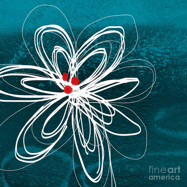 Abstract Poster featuring the painting White Flower by Linda Woods