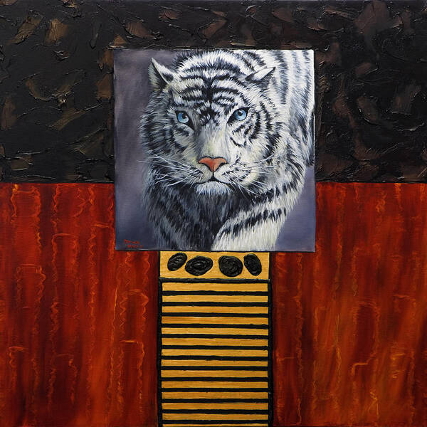 Animal Poster featuring the painting White Tiger by Darice Machel McGuire