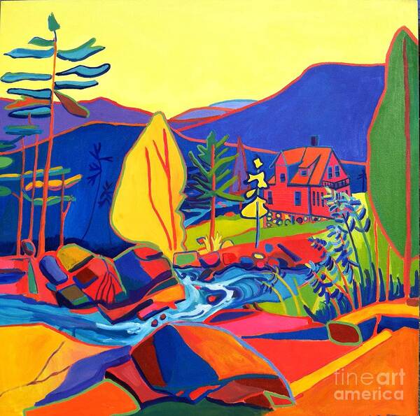 Landscape Poster featuring the painting Wildcat River House by Debra Bretton Robinson