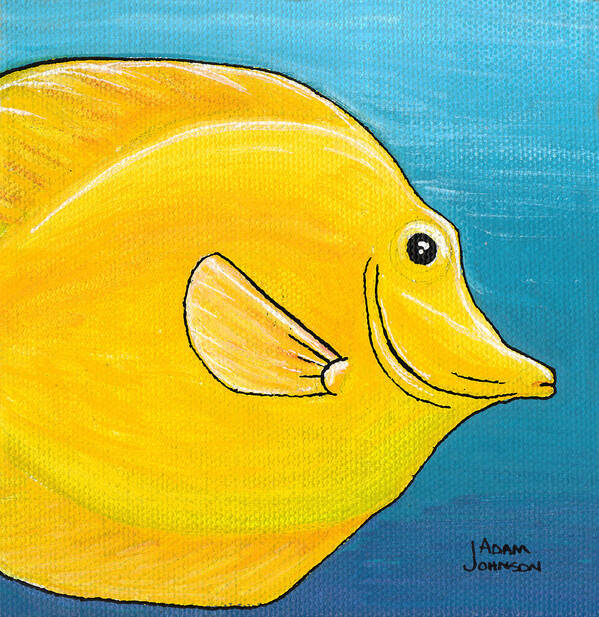 Fish Poster featuring the painting Yellow Tang by Adam Johnson