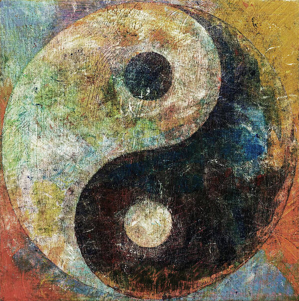Yin-yang Poster featuring the painting Yin and Yang by Michael Creese