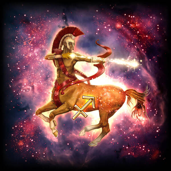 Ciro Marchetti Poster featuring the painting Zodiac Sagittarius by MGL Meiklejohn Graphics Licensing