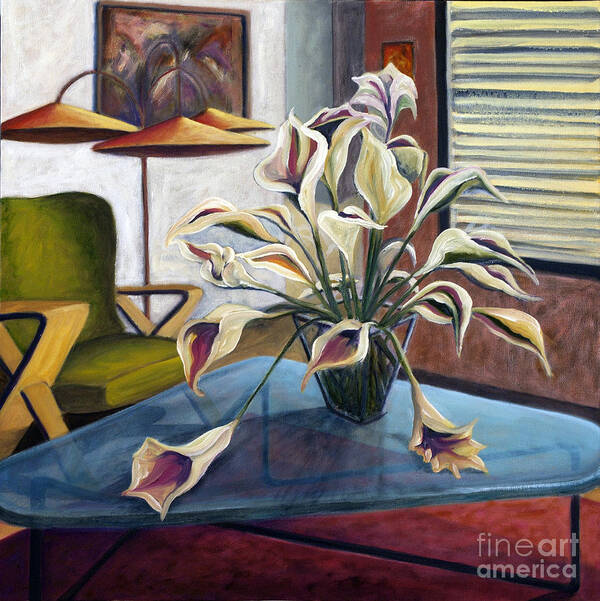 Still Life Poster featuring the painting 01254 Mid-century Modern by AnneKarin Glass