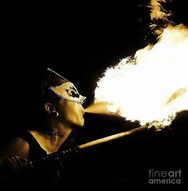 Firebreather Poster featuring the photograph Firebreather #1 by Blair Stuart