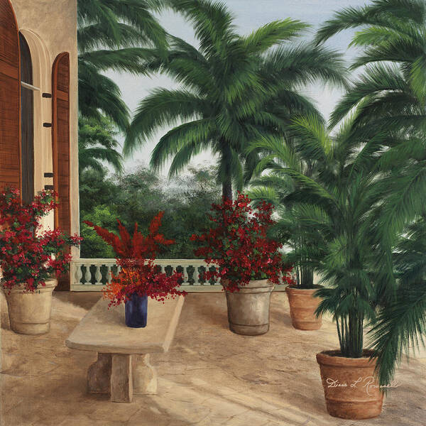 Tuscany Poster featuring the painting Tuscan Patio #1 by Diane Romanello