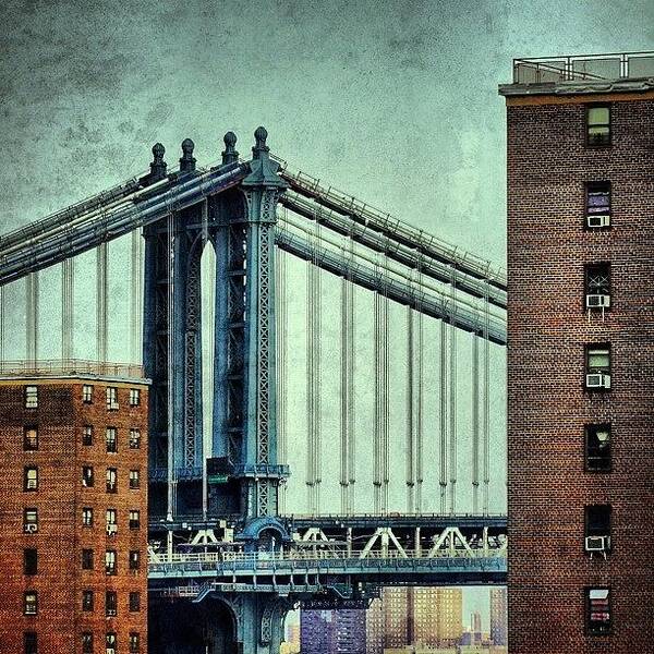 Bridge Poster featuring the photograph Manhattan Bridge - New York #2 by Joel Lopez