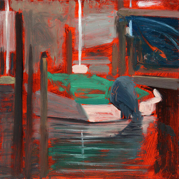 Boats Poster featuring the painting Untitled #63 by Chris N Rohrbach