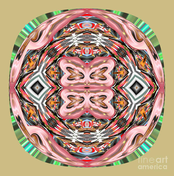 Mandala Poster featuring the digital art 4 Pink Hearts by Rick Wolfryd