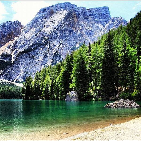  Poster featuring the photograph Lago Di Braies #5 by Luisa Azzolini