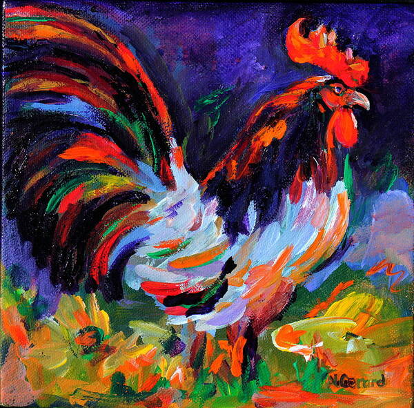 Rooster Poster featuring the painting Aroostrocrat 2012 by Naomi Gerrard