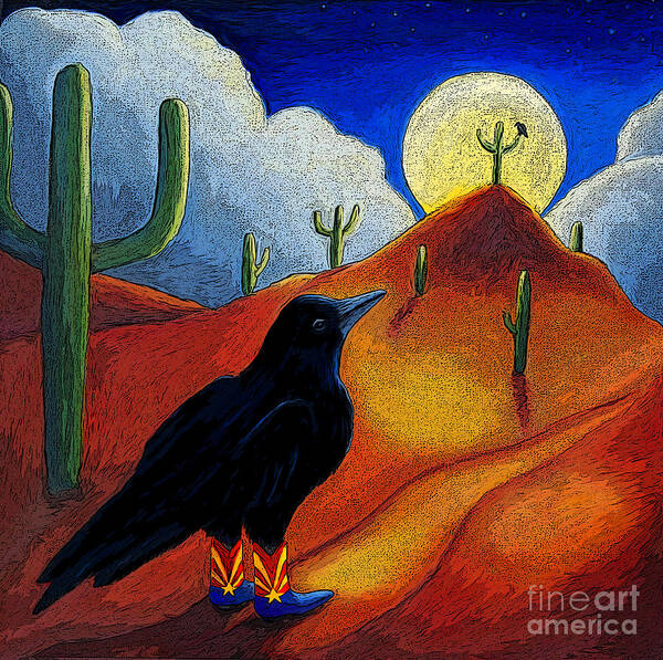 Raven Poster featuring the painting AZ Raven by Victoria Page