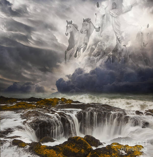 Christ's Second Coming Poster featuring the photograph Behold a White Horse by Keith Kapple