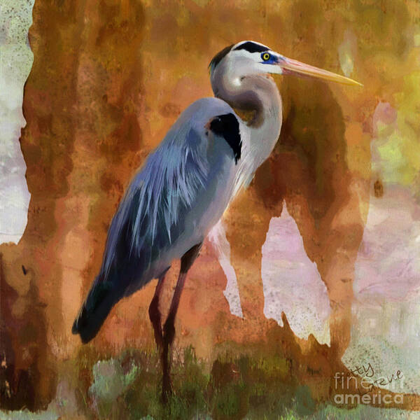 Great Blue Heron Poster featuring the photograph Blue by Betty LaRue