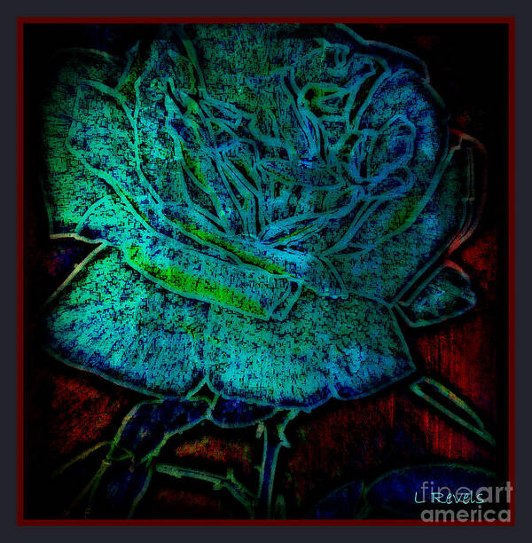 Abstract Poster featuring the photograph Blue Rose II by Leslie Revels