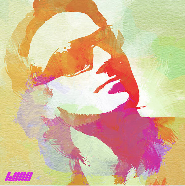 Bono Poster featuring the painting Bono by Naxart Studio