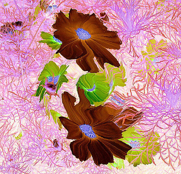 Flowers Poster featuring the painting Burgundy Flowers by Richard James Digance