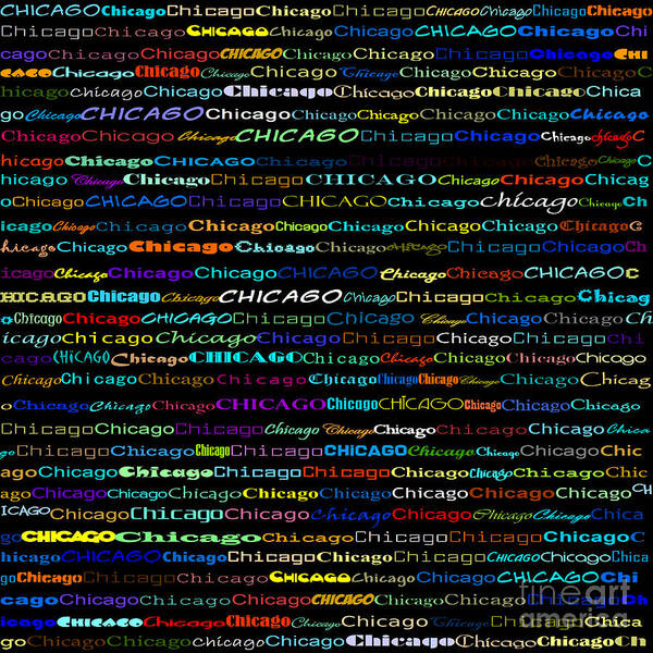 Chicago Poster featuring the digital art Chicago Text Design I by Susan Stevenson