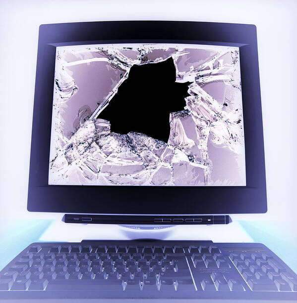 Screen Poster featuring the photograph Computer Rage by Kevin Curtis