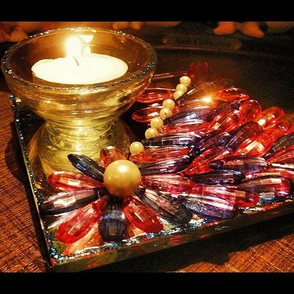 Instagrammer Poster featuring the photograph Decorative Diya by Ambika D