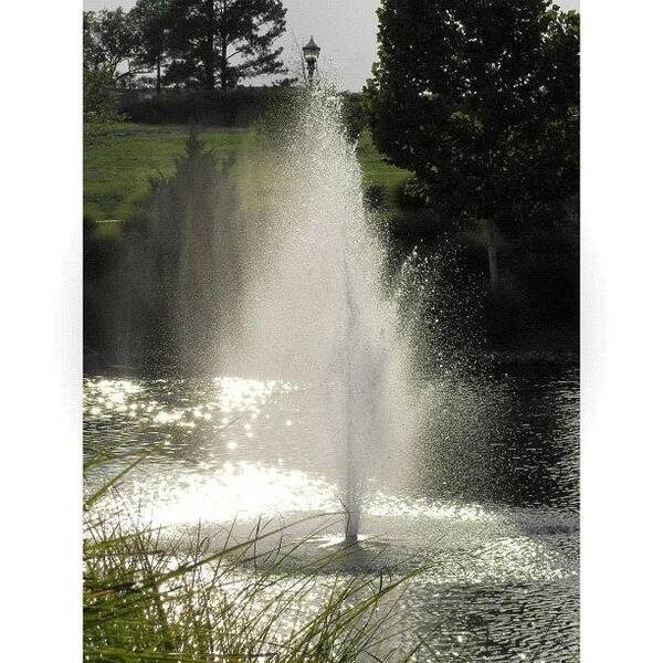 Landscape Poster featuring the photograph Evening Fountain by Mari Posa