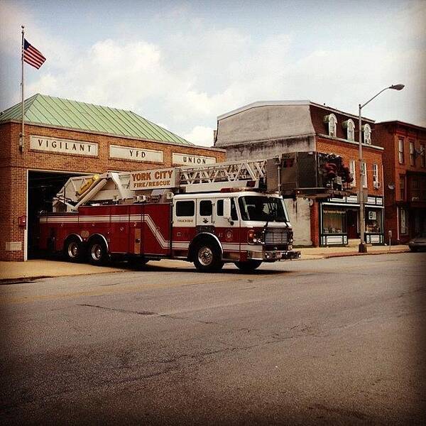 Fire Poster featuring the photograph #fire #firefighter #street #york by Shari Malin