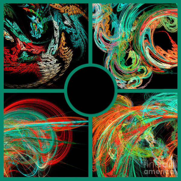 Abstract Poster featuring the digital art Fractal 4 V1 by Andee Design